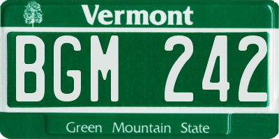 VT license plate BGM242