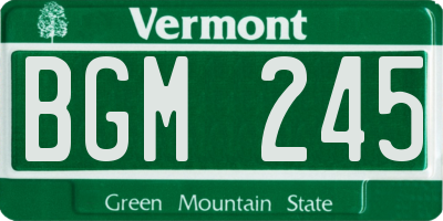 VT license plate BGM245