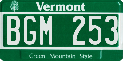 VT license plate BGM253