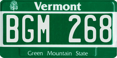 VT license plate BGM268