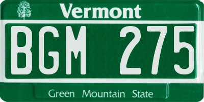 VT license plate BGM275