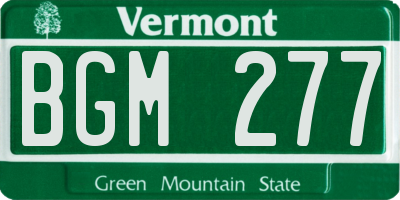VT license plate BGM277