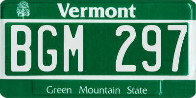 VT license plate BGM297