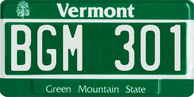 VT license plate BGM301