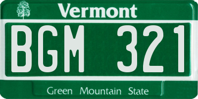 VT license plate BGM321