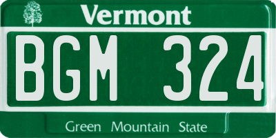 VT license plate BGM324