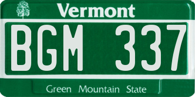 VT license plate BGM337