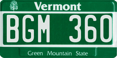 VT license plate BGM360