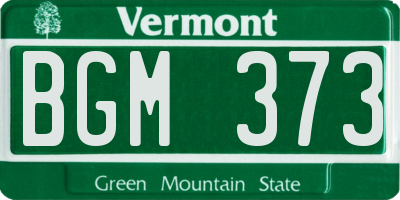 VT license plate BGM373