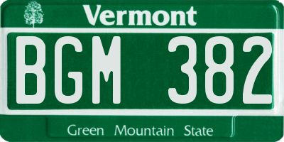 VT license plate BGM382