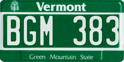 VT license plate BGM383