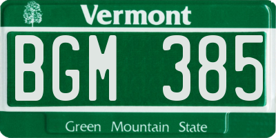 VT license plate BGM385