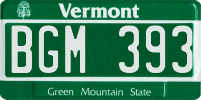VT license plate BGM393