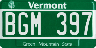 VT license plate BGM397