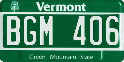 VT license plate BGM406