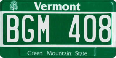 VT license plate BGM408