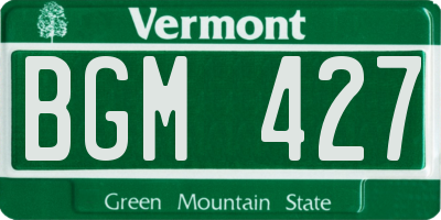 VT license plate BGM427