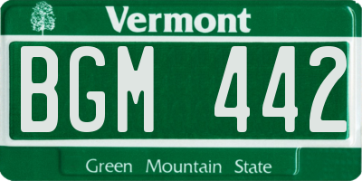 VT license plate BGM442