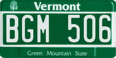 VT license plate BGM506