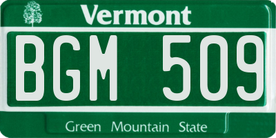 VT license plate BGM509
