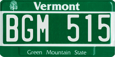 VT license plate BGM515