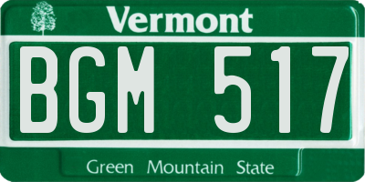 VT license plate BGM517