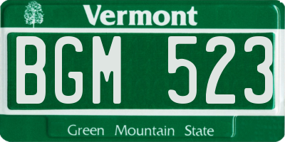 VT license plate BGM523