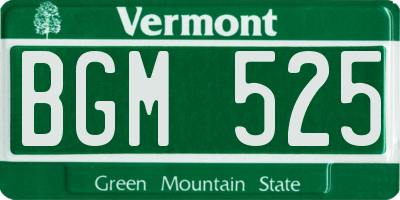 VT license plate BGM525