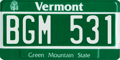 VT license plate BGM531