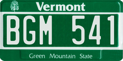 VT license plate BGM541