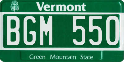 VT license plate BGM550