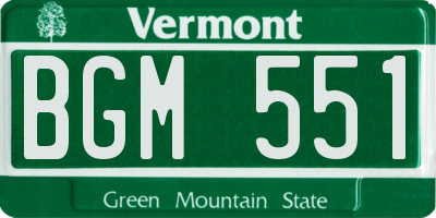 VT license plate BGM551