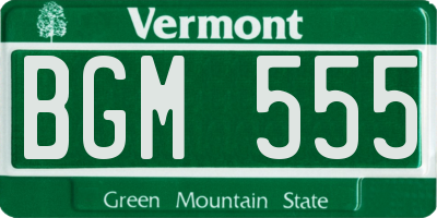 VT license plate BGM555