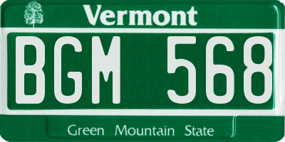 VT license plate BGM568