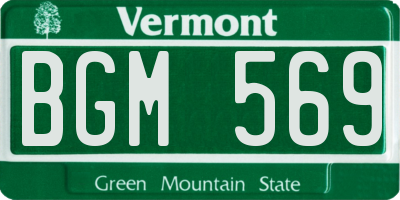 VT license plate BGM569