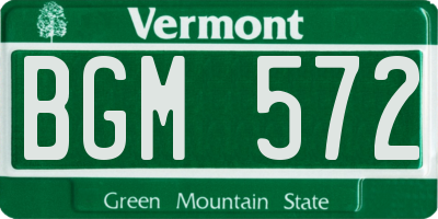 VT license plate BGM572