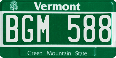 VT license plate BGM588