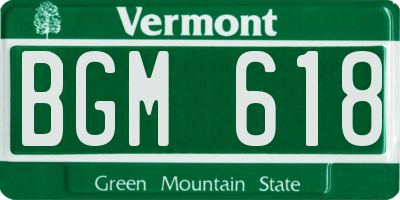 VT license plate BGM618
