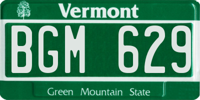 VT license plate BGM629