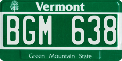VT license plate BGM638