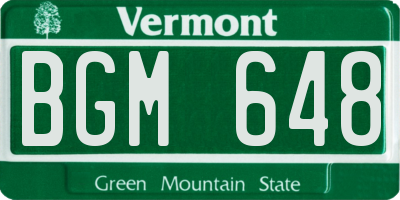VT license plate BGM648