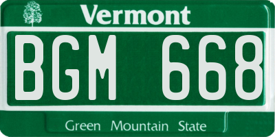 VT license plate BGM668