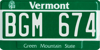 VT license plate BGM674