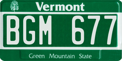 VT license plate BGM677