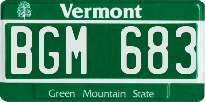 VT license plate BGM683