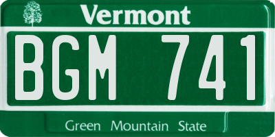 VT license plate BGM741