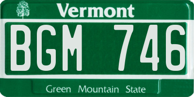 VT license plate BGM746
