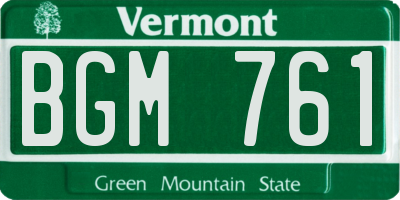 VT license plate BGM761