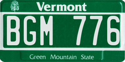 VT license plate BGM776