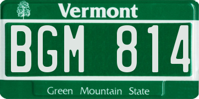 VT license plate BGM814